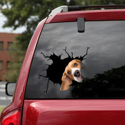 Beagle Dog Breeds Dogs Puppy Crack Window Decal Custom 3d Car Decal Vinyl Aesthetic Decal Funny Stickers Cute Gift Ideas Ae10117 Car Vinyl Decal Sticker Window Decals, Peel and Stick Wall Decals 18x18IN 2PCS