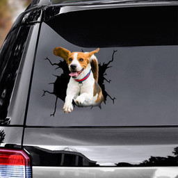 Beagle Dog Breeds Dogs Puppy Crack Window Decal Custom 3d Car Decal Vinyl Aesthetic Decal Funny Stickers Cute Gift Ideas Ae10113 Car Vinyl Decal Sticker Window Decals, Peel and Stick Wall Decals
