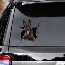 Belgian Malinois Crack Window Decal Custom 3d Car Decal Vinyl Aesthetic Decal Funny Stickers Cute Gift Ideas Ae10133 Car Vinyl Decal Sticker Window Decals, Peel and Stick Wall Decals