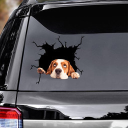 Beagle Dog Breeds Dogs Puppy Crack Window Decal Custom 3d Car Decal Vinyl Aesthetic Decal Funny Stickers Cute Gift Ideas Ae10116 Car Vinyl Decal Sticker Window Decals, Peel and Stick Wall Decals
