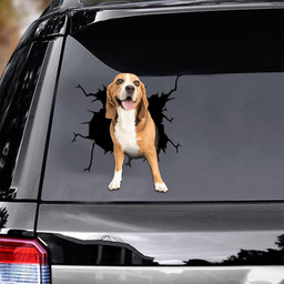 Beagle Dog Breeds Dogs Puppy Crack Window Decal Custom 3d Car Decal Vinyl Aesthetic Decal Funny Stickers Cute Gift Ideas Ae10121 Car Vinyl Decal Sticker Window Decals, Peel and Stick Wall Decals