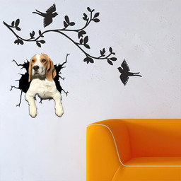 Beagle Dog Breeds Dogs Puppy Crack Window Decal Custom 3d Car Decal Vinyl Aesthetic Decal Funny Stickers Cute Gift Ideas Ae10110 Car Vinyl Decal Sticker Window Decals, Peel and Stick Wall Decals