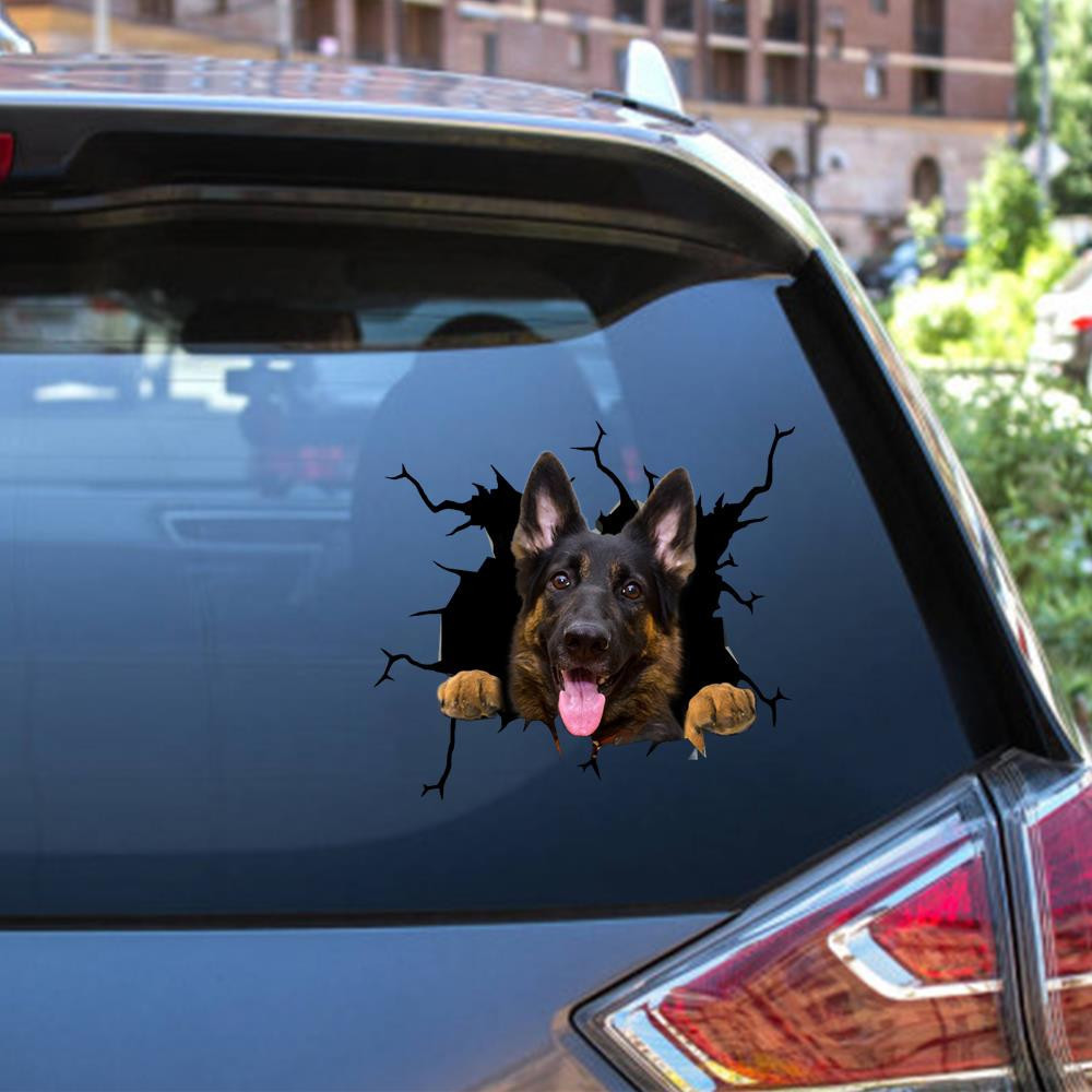 Belgian Malinois Crack Decal Sticker Funny Sticker Maker Birthday For Husband Car Vinyl Decal Sticker Window Decals, Peel and Stick Wall Decals 12x12IN 2PCS