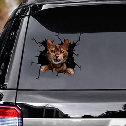 Bengal Cat Crack Window Decal Custom 3d Car Decal Vinyl Aesthetic Decal Funny Stickers Cute Gift Ideas Ae10142 Car Vinyl Decal Sticker Window Decals, Peel and Stick Wall Decals