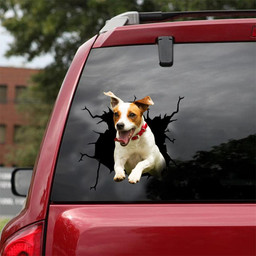Beagle Dog Breeds Dogs Puppy Crack Window Decal Custom 3d Car Decal Vinyl Aesthetic Decal Funny Stickers Cute Gift Ideas Ae10114 Car Vinyl Decal Sticker Window Decals, Peel and Stick Wall Decals 18x18IN 2PCS