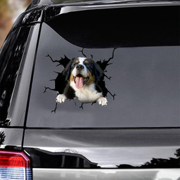 Bernese Mountain Crack Window Decal Custom 3d Car Decal Vinyl Aesthetic Decal Funny Stickers Home Decor Gift Ideas Car Vinyl Decal Sticker Window Decals, Peel and Stick Wall Decals