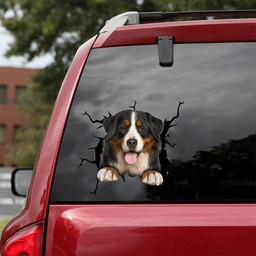 Bernese Mountain Dog Crack Window Decal Custom 3d Car Decal Vinyl Aesthetic Decal Funny Stickers Cute Gift Ideas Ae10152 Car Vinyl Decal Sticker Window Decals, Peel and Stick Wall Decals 18x18IN 2PCS