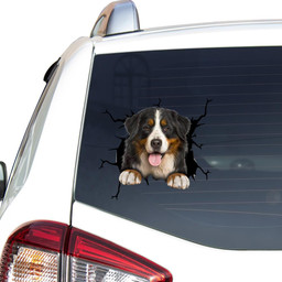 Bernese Mountain Dog Crack Window Decal Custom 3d Car Decal Vinyl Aesthetic Decal Funny Stickers Cute Gift Ideas Ae10152 Car Vinyl Decal Sticker Window Decals, Peel and Stick Wall Decals