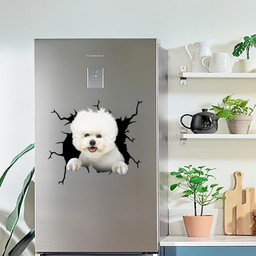 Bichon Crack Window Decal Custom 3d Car Decal Vinyl Aesthetic Decal Funny Stickers Home Decor Gift Ideas Car Vinyl Decal Sticker Window Decals, Peel and Stick Wall Decals