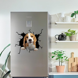 Beagle Dog Breeds Dogs Puppy Crack Window Decal Custom 3d Car Decal Vinyl Aesthetic Decal Funny Stickers Home Decor Gift Ideas Car Vinyl Decal Sticker Window Decals, Peel and Stick Wall Decals