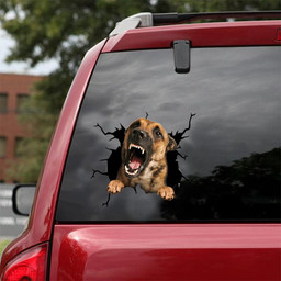 Belgian Malinois Crack Window Decal Custom 3d Car Decal Vinyl Aesthetic Decal Funny Stickers Home Decor Gift Ideas Car Vinyl Decal Sticker Window Decals, Peel and Stick Wall Decals 18x18IN 2PCS