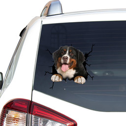 Bernese Mountain Dog Crack Window Decal Custom 3d Car Decal Vinyl Aesthetic Decal Funny Stickers Cute Gift Ideas Ae10153 Car Vinyl Decal Sticker Window Decals, Peel and Stick Wall Decals