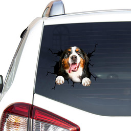 Bernese Mountain Crack Window Decal Custom 3d Car Decal Vinyl Aesthetic Decal Funny Stickers Cute Gift Ideas Ae10150 Car Vinyl Decal Sticker Window Decals, Peel and Stick Wall Decals