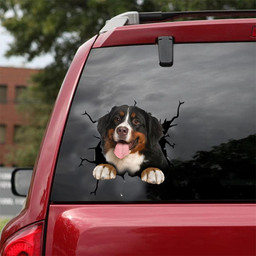 Bernese Mountain Dog Crack Window Decal Custom 3d Car Decal Vinyl Aesthetic Decal Funny Stickers Cute Gift Ideas Ae10153 Car Vinyl Decal Sticker Window Decals, Peel and Stick Wall Decals 18x18IN 2PCS