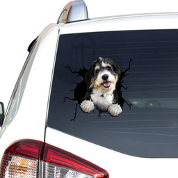 Bernedoodle Crack Window Decal Custom 3d Car Decal Vinyl Aesthetic Decal Funny Stickers Cute Gift Ideas Ae10146 Car Vinyl Decal Sticker Window Decals, Peel and Stick Wall Decals