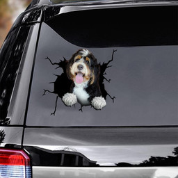 Bernedoodle Crack Window Decal Custom 3d Car Decal Vinyl Aesthetic Decal Funny Stickers Home Decor Gift Ideas Car Vinyl Decal Sticker Window Decals, Peel and Stick Wall Decals