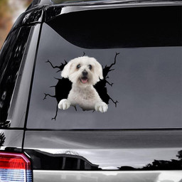 Bichon Crack Window Decal Custom 3d Car Decal Vinyl Aesthetic Decal Funny Stickers Cute Gift Ideas Ae10157 Car Vinyl Decal Sticker Window Decals, Peel and Stick Wall Decals