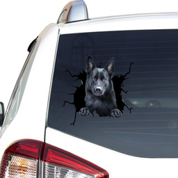 Black German Shepherd Dog Breeds Dogs Decal Crack Funny Sticker Christmas Ideas For Mom Car Vinyl Decal Sticker Window Decals, Peel and Stick Wall Decals