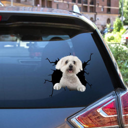 Bichon Crack Window Decal Custom 3d Car Decal Vinyl Aesthetic Decal Funny Stickers Cute Gift Ideas Ae10157 Car Vinyl Decal Sticker Window Decals, Peel and Stick Wall Decals 12x12IN 2PCS