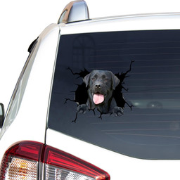 Black Labrador Dog Breeds Dogs Puppy Crack Window Decal Custom 3d Car Decal Vinyl Aesthetic Decal Funny Stickers Home Decor Gift Ideas Car Vinyl Decal Sticker Window Decals, Peel and Stick Wall Decals