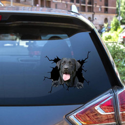 Black Labrador Dog Breeds Dogs Puppy Crack Window Decal Custom 3d Car Decal Vinyl Aesthetic Decal Funny Stickers Home Decor Gift Ideas Car Vinyl Decal Sticker Window Decals, Peel and Stick Wall Decals 12x12IN 2PCS