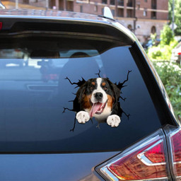 Bernese Mountain Dogs Crack Window Decal Custom 3d Car Decal Vinyl Aesthetic Decal Funny Stickers Home Decor Gift Ideas Car Vinyl Decal Sticker Window Decals, Peel and Stick Wall Decals 12x12IN 2PCS