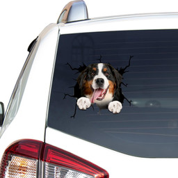 Bernese Mountain Dogs Crack Window Decal Custom 3d Car Decal Vinyl Aesthetic Decal Funny Stickers Home Decor Gift Ideas Car Vinyl Decal Sticker Window Decals, Peel and Stick Wall Decals