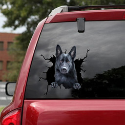 Black German Shepherd Dog Breeds Dogs Decal Crack Funny Sticker Christmas Ideas For Mom Car Vinyl Decal Sticker Window Decals, Peel and Stick Wall Decals 18x18IN 2PCS