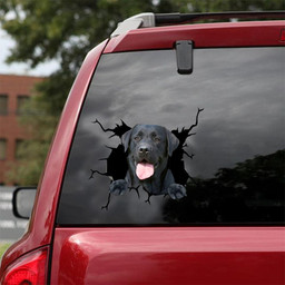 Black Labrador Dog Breeds Dogs Puppy Crack Window Decal Custom 3d Car Decal Vinyl Aesthetic Decal Funny Stickers Home Decor Gift Ideas Car Vinyl Decal Sticker Window Decals, Peel and Stick Wall Decals 18x18IN 2PCS