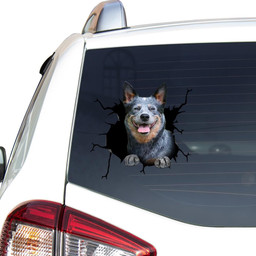 Blue Heeler Crack Window Decal Custom 3d Car Decal Vinyl Aesthetic Decal Funny Stickers Cute Gift Ideas Ae10178 Car Vinyl Decal Sticker Window Decals, Peel and Stick Wall Decals