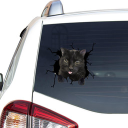 Black Cat Crack Window Decal Custom 3d Car Decal Vinyl Aesthetic Decal Funny Stickers Cute Gift Ideas Ae10166 Car Vinyl Decal Sticker Window Decals, Peel and Stick Wall Decals