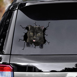 Black Cat Crack Window Decal Custom 3d Car Decal Vinyl Aesthetic Decal Funny Stickers Cute Gift Ideas Ae10166 Car Vinyl Decal Sticker Window Decals, Peel and Stick Wall Decals