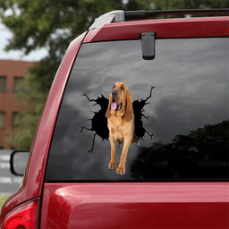 Bloodhound Crack Window Decal Custom 3d Car Decal Vinyl Aesthetic Decal Funny Stickers Home Decor Gift Ideas Car Vinyl Decal Sticker Window Decals, Peel and Stick Wall Decals 18x18IN 2PCS