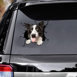 Border Collie Crack Window Decal Custom 3d Car Decal Vinyl Aesthetic Decal Funny Stickers Cute Gift Ideas Ae10184 Car Vinyl Decal Sticker Window Decals, Peel and Stick Wall Decals