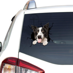 Border Collie Crack Window Decal Custom 3d Car Decal Vinyl Aesthetic Decal Funny Stickers Cute Gift Ideas Ae10184 Car Vinyl Decal Sticker Window Decals, Peel and Stick Wall Decals