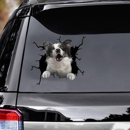 Border Collie Crack Window Decal Custom 3d Car Decal Vinyl Aesthetic Decal Funny Stickers Cute Gift Ideas Ae10192 Car Vinyl Decal Sticker Window Decals, Peel and Stick Wall Decals
