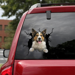 Border Collie Crack Window Decal Custom 3d Car Decal Vinyl Aesthetic Decal Funny Stickers Cute Gift Ideas Ae10191 Car Vinyl Decal Sticker Window Decals, Peel and Stick Wall Decals 18x18IN 2PCS