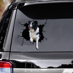 Border Collie Crack Window Decal Custom 3d Car Decal Vinyl Aesthetic Decal Funny Stickers Cute Gift Ideas Ae10186 Car Vinyl Decal Sticker Window Decals, Peel and Stick Wall Decals