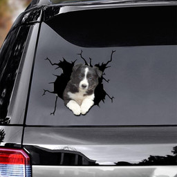 Border Collie Crack Window Decal Custom 3d Car Decal Vinyl Aesthetic Decal Funny Stickers Cute Gift Ideas Ae10190 Car Vinyl Decal Sticker Window Decals, Peel and Stick Wall Decals