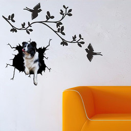 Border Collie Crack Window Decal Custom 3d Car Decal Vinyl Aesthetic Decal Funny Stickers Cute Gift Ideas Ae10186 Car Vinyl Decal Sticker Window Decals, Peel and Stick Wall Decals