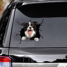 Border Collie Crack Window Decal Custom 3d Car Decal Vinyl Aesthetic Decal Funny Stickers Cute Gift Ideas Ae10197 Car Vinyl Decal Sticker Window Decals, Peel and Stick Wall Decals