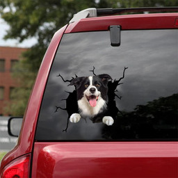 Border Collie Crack Window Decal Custom 3d Car Decal Vinyl Aesthetic Decal Funny Stickers Cute Gift Ideas Ae10197 Car Vinyl Decal Sticker Window Decals, Peel and Stick Wall Decals 18x18IN 2PCS