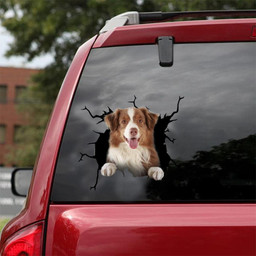 Border Collie Crack Window Decal Custom 3d Car Decal Vinyl Aesthetic Decal Funny Stickers Cute Gift Ideas Ae10195 Car Vinyl Decal Sticker Window Decals, Peel and Stick Wall Decals 18x18IN 2PCS