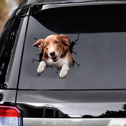 Border Collie Crack Window Decal Custom 3d Car Decal Vinyl Aesthetic Decal Funny Stickers Cute Gift Ideas Ae10199 Car Vinyl Decal Sticker Window Decals, Peel and Stick Wall Decals