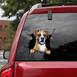 Boxer Dog Breeds Dogs Puppy Crack Window Decal Custom 3d Car Decal Vinyl Aesthetic Decal Funny Stickers Cute Gift Ideas Ae10226 Car Vinyl Decal Sticker Window Decals, Peel and Stick Wall Decals 18x18IN 2PCS