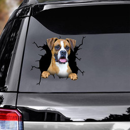 Boxer Dog Breeds Dogs Puppy Crack Window Decal Custom 3d Car Decal Vinyl Aesthetic Decal Funny Stickers Cute Gift Ideas Ae10226 Car Vinyl Decal Sticker Window Decals, Peel and Stick Wall Decals