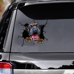 Boxer Dog Breeds Dogs Puppy Crack Window Decal Custom 3d Car Decal Vinyl Aesthetic Decal Funny Stickers Cute Gift Ideas Ae10222 Car Vinyl Decal Sticker Window Decals, Peel and Stick Wall Decals