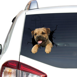 Border Terrier Crack Window Decal Custom 3d Car Decal Vinyl Aesthetic Decal Funny Stickers Home Decor Gift Ideas Car Vinyl Decal Sticker Window Decals, Peel and Stick Wall Decals