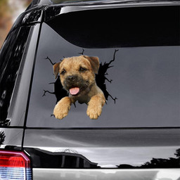 Border Terrier Crack Window Decal Custom 3d Car Decal Vinyl Aesthetic Decal Funny Stickers Home Decor Gift Ideas Car Vinyl Decal Sticker Window Decals, Peel and Stick Wall Decals