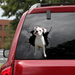 Boxer Dog Breeds Dogs Puppy Crack Window Decal Custom 3d Car Decal Vinyl Aesthetic Decal Funny Stickers Cute Gift Ideas Ae10230 Car Vinyl Decal Sticker Window Decals, Peel and Stick Wall Decals 18x18IN 2PCS